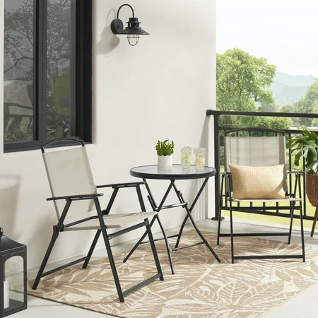 Mainstays Albany Lane 3-Piece Outdoor Bistro Set, Tan | Walmart (US)