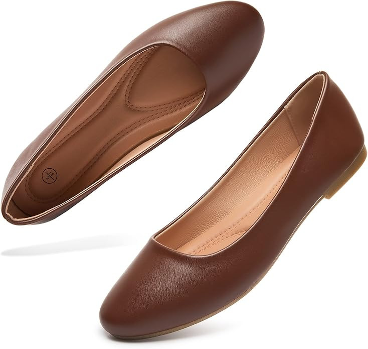 Hash Bubbie Women's Flats Shoes Ballet Flats Dress Shoes Comfortable PU Leather Slip on Shoes for... | Amazon (US)