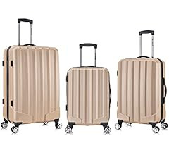 Rockland Santa Monica Hardside Spinner Wheel Luggage, Champagne, 19", 24", 28" | Amazon (US)