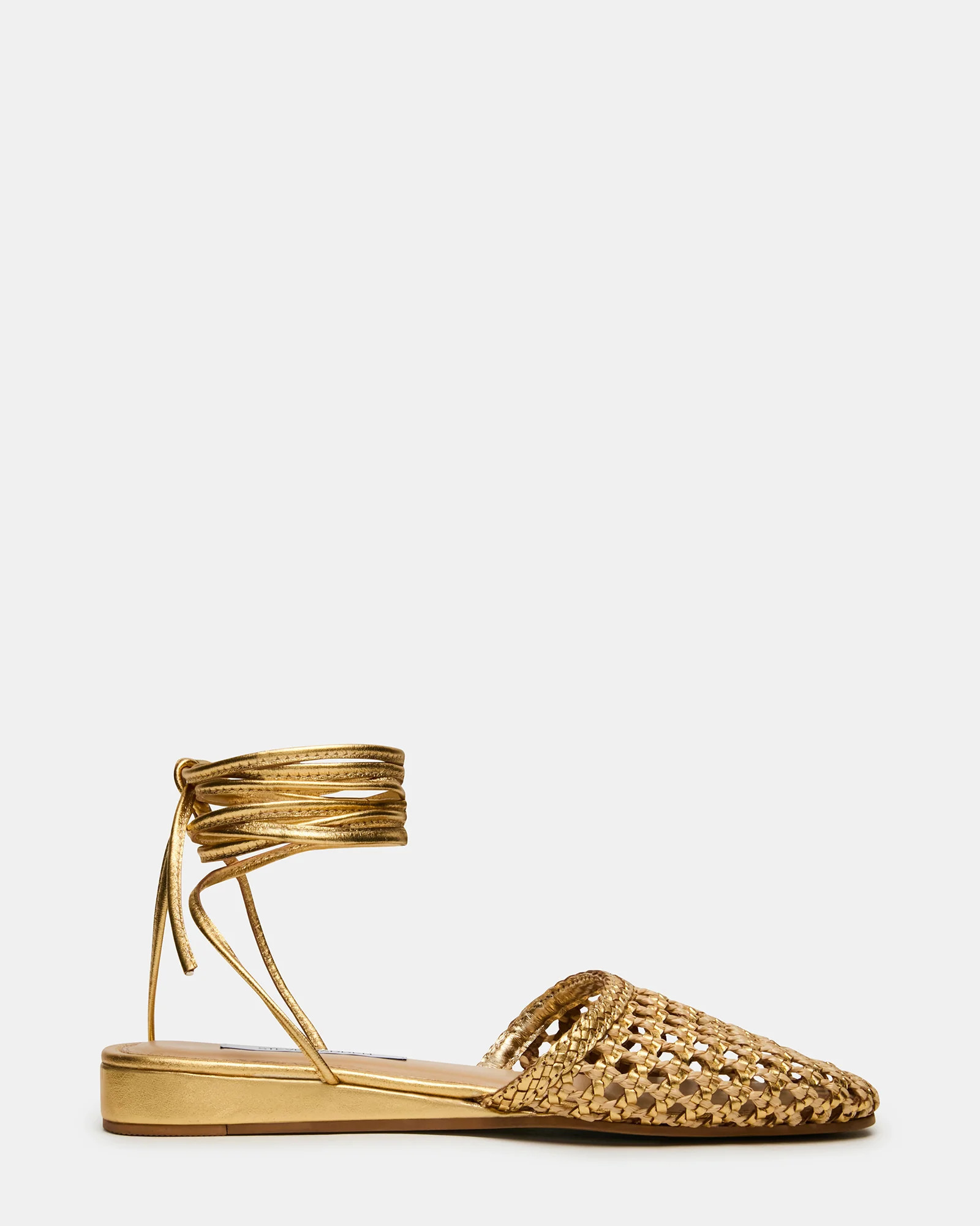 Steve Madden Women's Flutter Gold Lace-Up Flats - Natural Gold - Size 10 - Leather | Steve Madden (US)