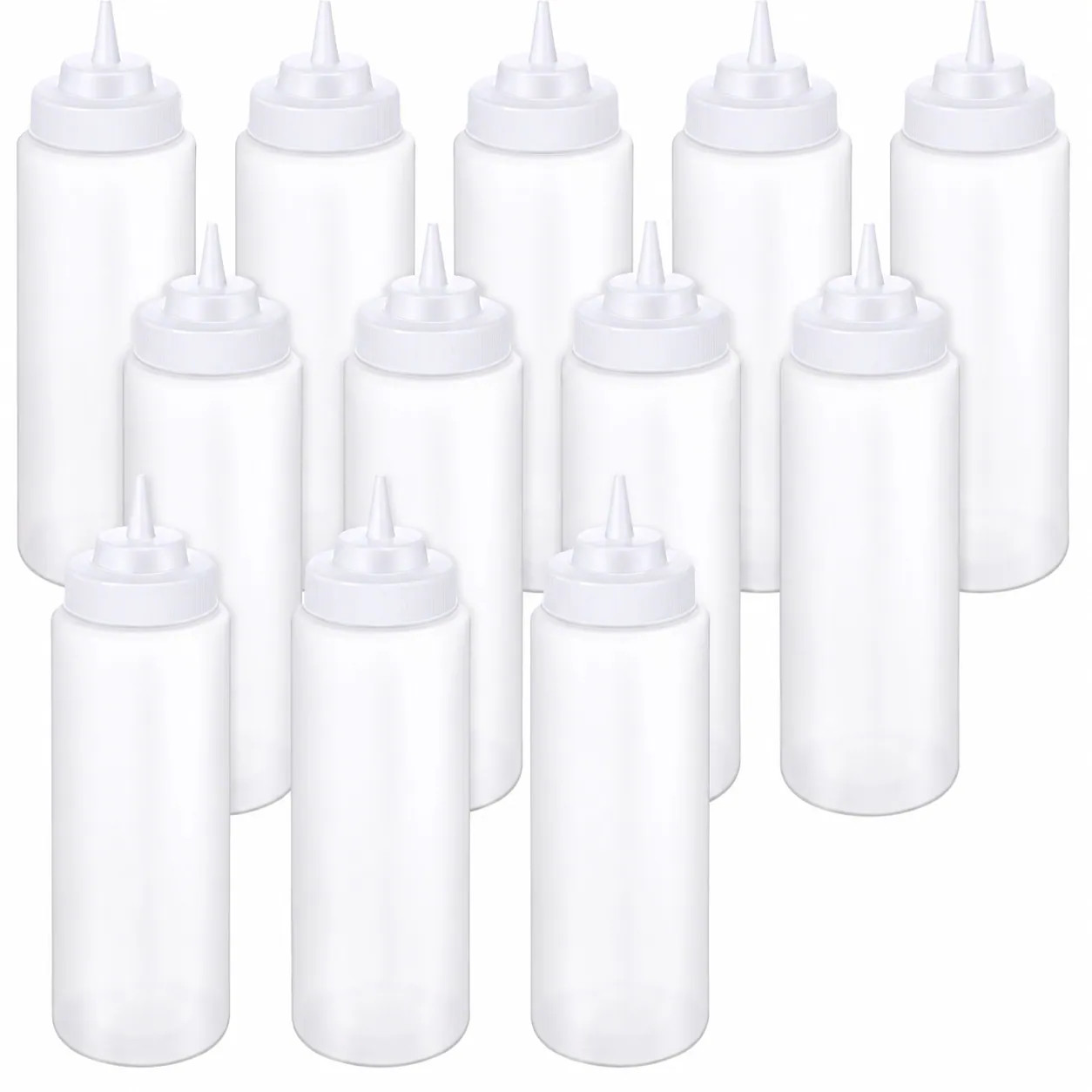 Aoibox 32 oz Clear Plastic Wide Mouth Condiment Squeeze Bottles for Sauces and Syrups Set of 10 one_size | LAB2SNH8 | Lowe's