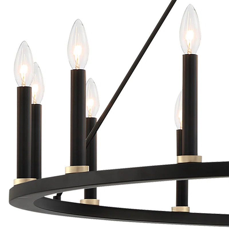 Alcesta 16 - Light Candle Style Wagon Wheel Chandelier | Wayfair North America