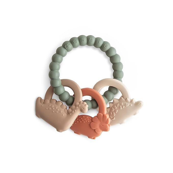 mushie Silicone Dino Teething Ring Toy | Amazon (US)