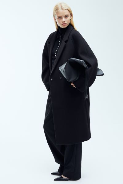 Double-breasted Coat - Dark khaki green - Ladies | H&M US | H&M (US + CA)
