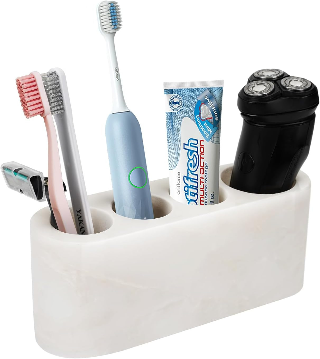 Koville African Marble Toothbrush Holders for Bathrooms, 4 Holes Hygienic 𝐀𝐢𝐫𝐟𝐥... | Amazon (US)