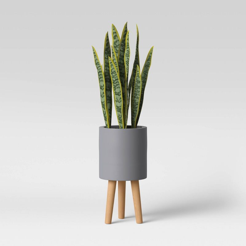 Faux Snake Floor Plant in Pot with Legs Gray/Green - Project 62™ | Target