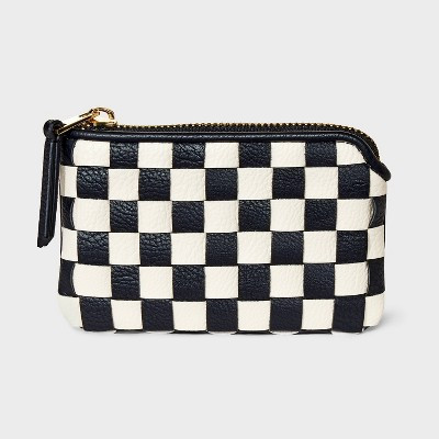 Checkered Small Card Case Pouch - Universal Thread™ Black/White: Coin Purse, Zip Closure | Target
