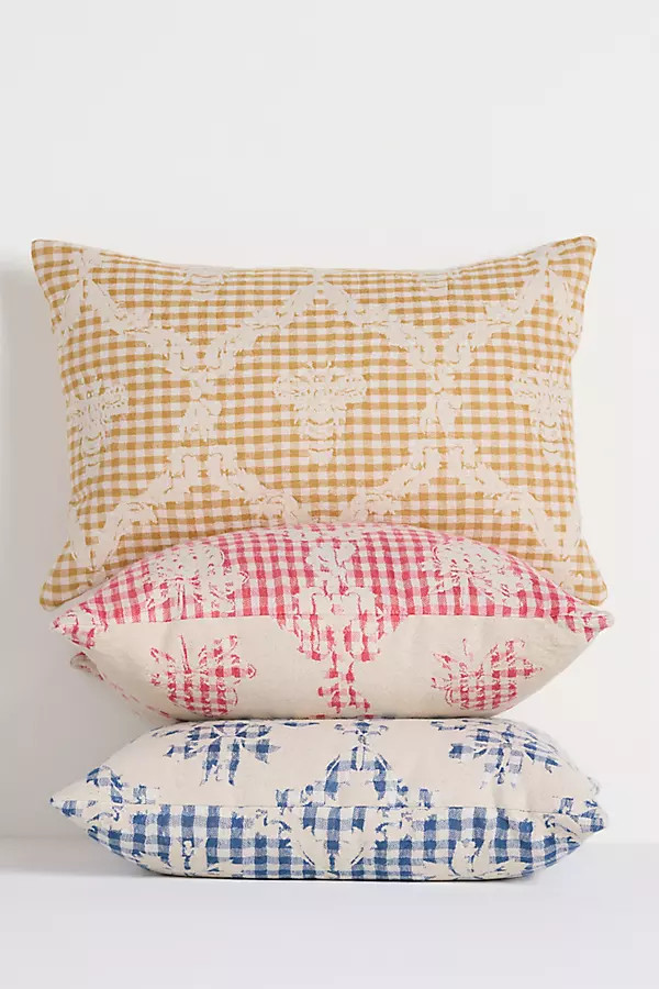 Damask Cotton Woven Icon Pillow | Anthropologie (US)