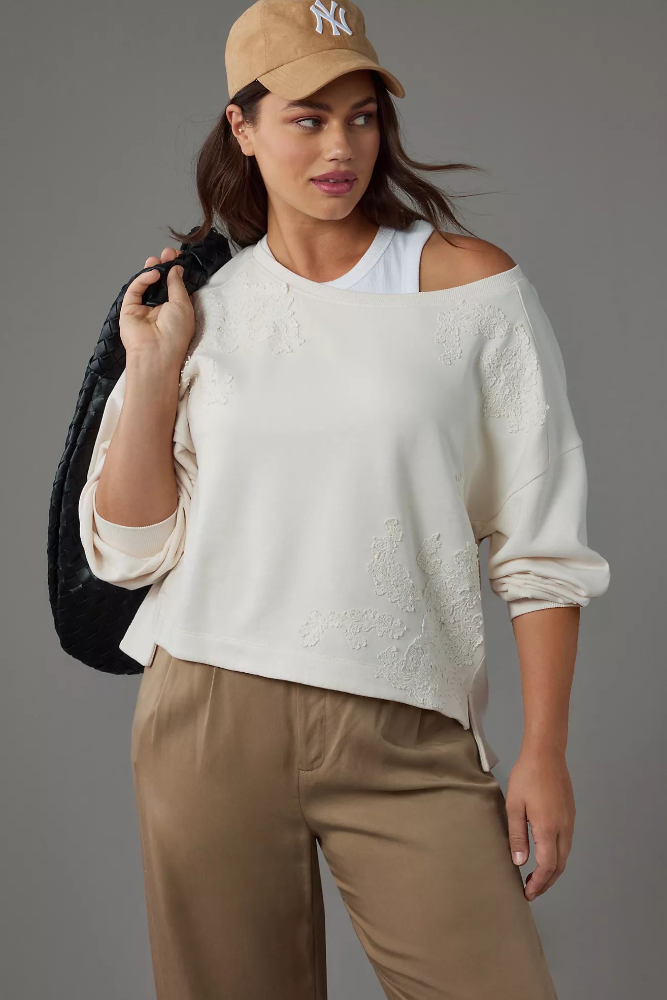 By Anthropologie Crochet Appliqué Pullover | Anthropologie (US)
