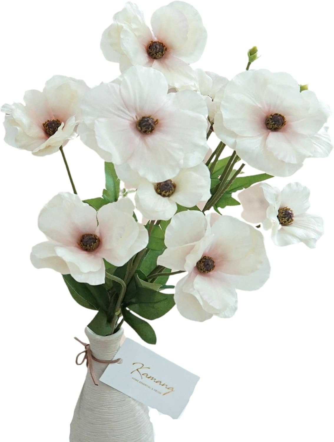 Kamang Ranunculus Flowers White Silk Flower (3 Stems) for Home Decor and Wedding. Artificial Flow... | Amazon (US)