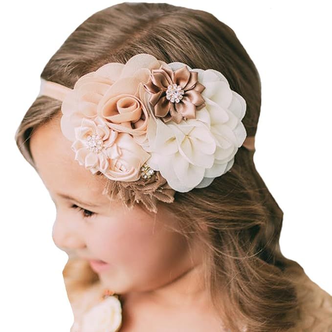 Miugle Baby Girl Flower Headbands Turban Head Wraps Infant Girls Hair Band Headwear | Amazon (US)