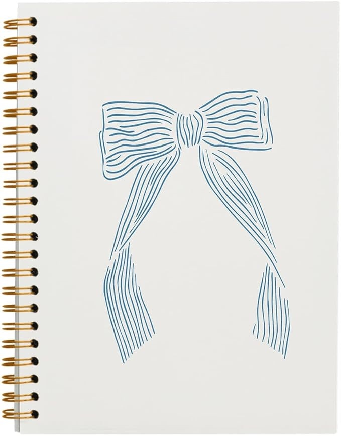 Bow Notebook Journal, Retro Bowknot Bow Spiral Notebook, Coastal Granddaughter Aesthetic College ... | Amazon (US)