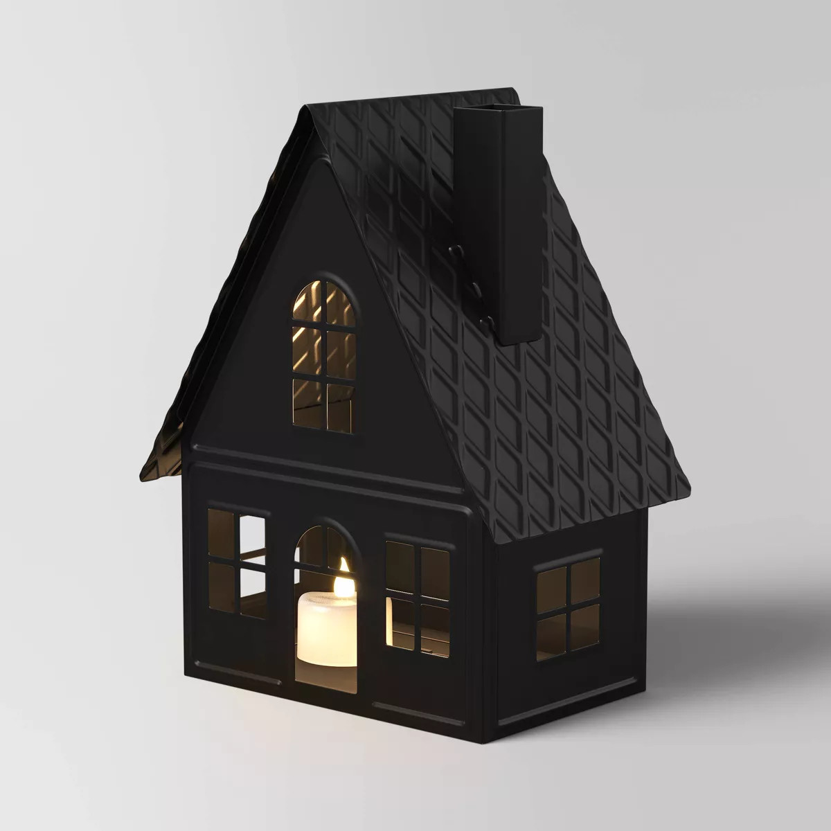 9" Lit Metal House Christmas Village Building - Wondershop™ Black | Target