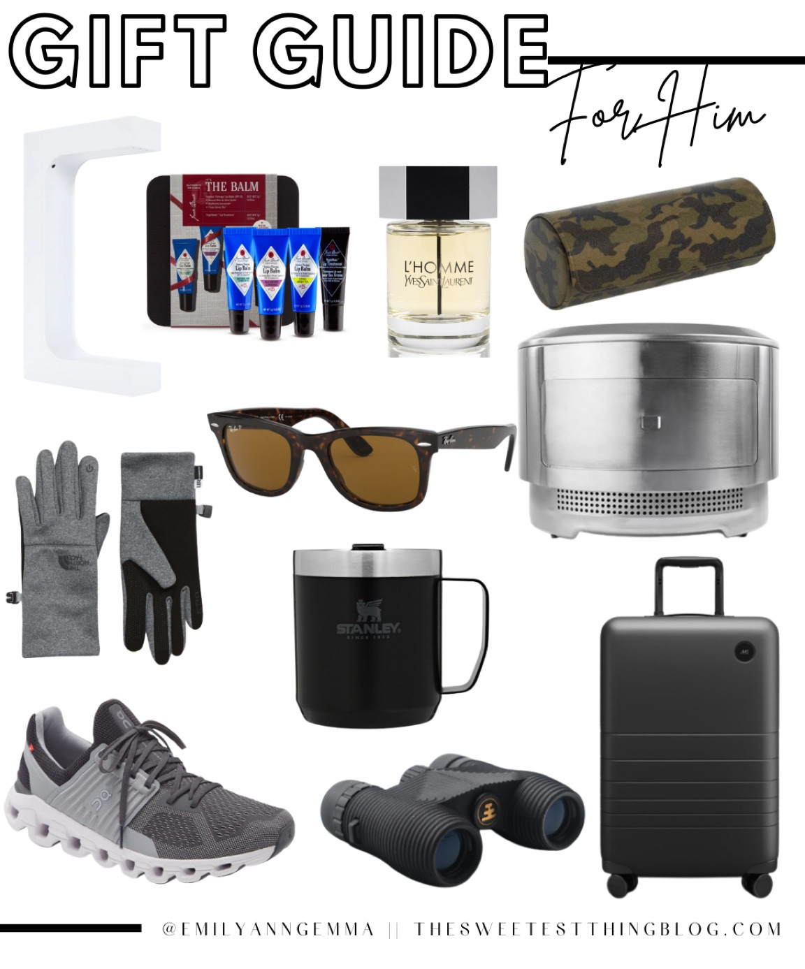 Gift Ideas for him, sneaker display case, men's cologne, watch holder, pizza oven, Carry on Suitcase, On Cloud Sneakers, Binoculars, Ray Ban Sunglasses, Men's Sunglasses, North Face Gloves, Stanley Coffee Cup, Christmas Gifts, Emily Ann Gemma 

#LTKmens #LTKGiftGuide