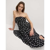 M&S Collection female Lyocell Rich Polka Dot Sweetheart Neckline Maxi Waisted Dress - 22REG - Black Mix, Black Mix | Marks & Spencer (UK)
