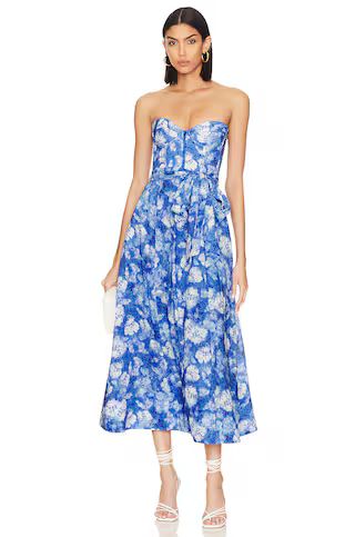 Bardot Vibrant Floral Midi Dress in Bold Blue Foral from Revolve.com | Revolve Clothing (Global)