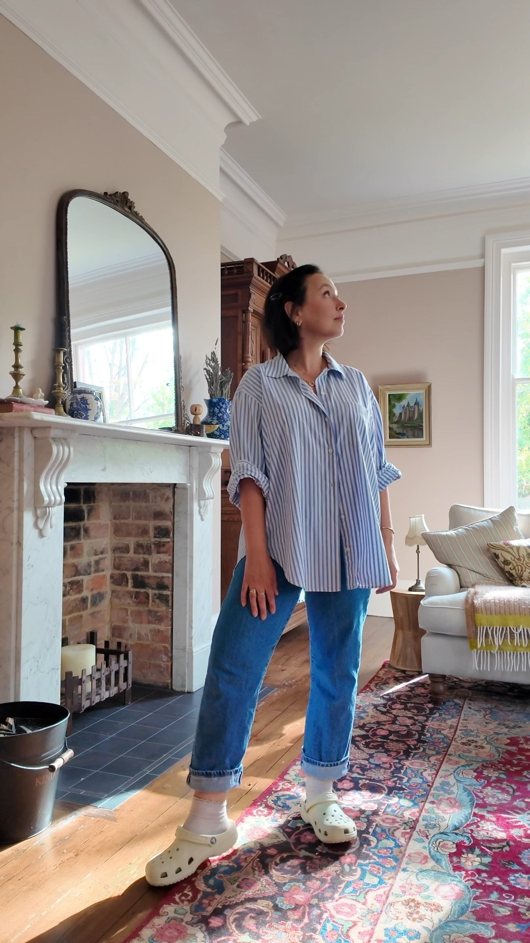 Casual easy to wear everyday outfit for early Autumn 🍂 

Stripy shirt - Arket (similar selection linked)
Jeans - Levi ribcage
Socks - Amazon
Jewellery - Oura, Carrie Elizabeth, Mikaela Lyon’s, Atolea 
Shoes - crocs
Hair clips - Amazon 

#LTKautumn #LTKuk #LTKmidsize