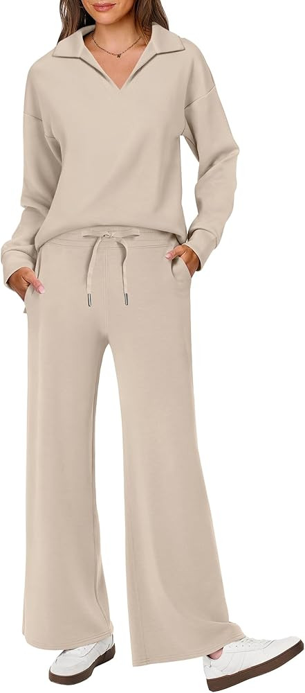 ANRABESS Womens 2 Piece Outfits Sweatsuit Long Sleeve Oversized Sweatshirt Sweatpants Tracksuit S... | Amazon (US)