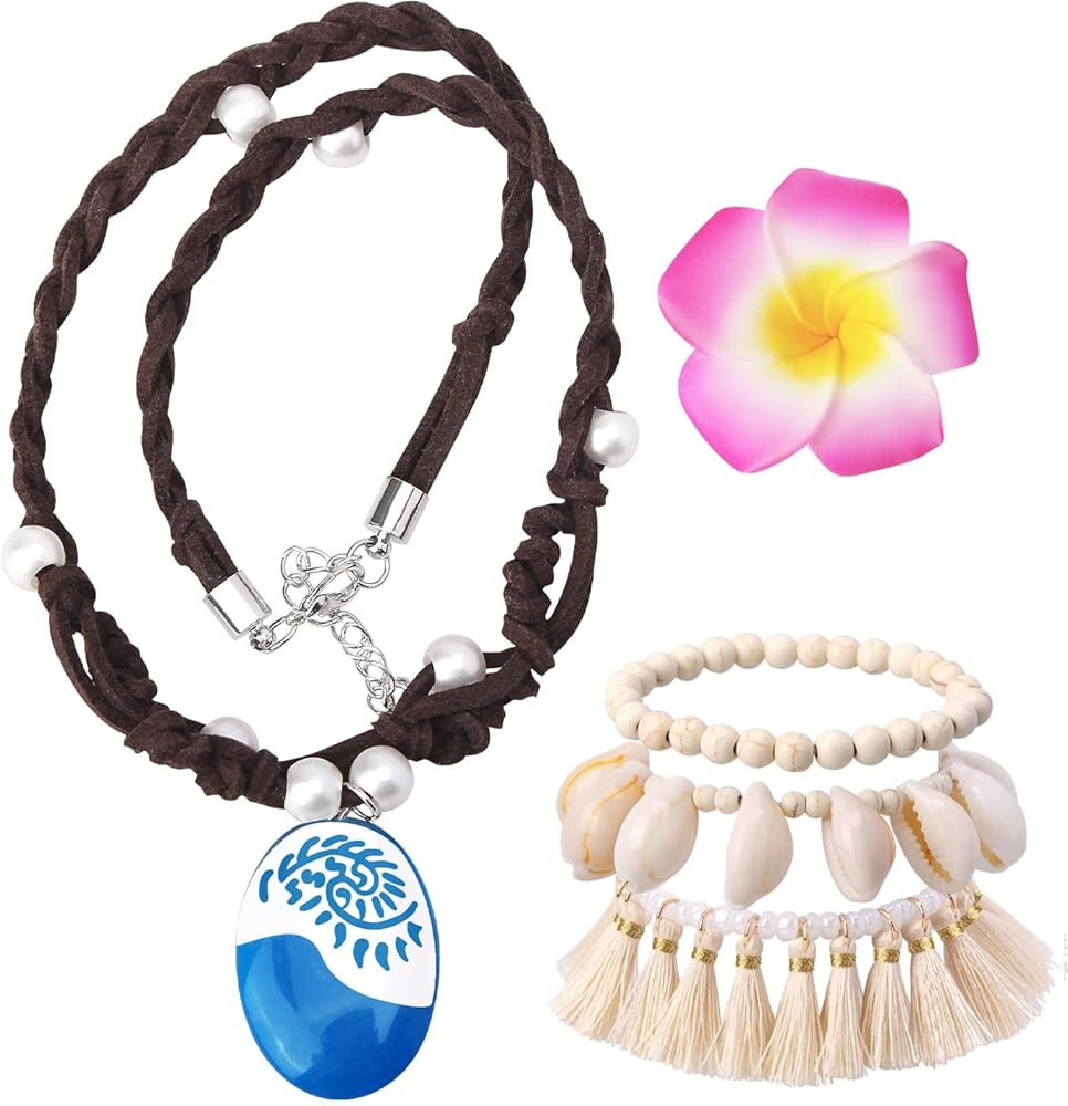 Princess Costume Accessories for Girls Kids Women-Flower Clips Necklace Anklet,Dress Up Accessori... | Amazon (US)