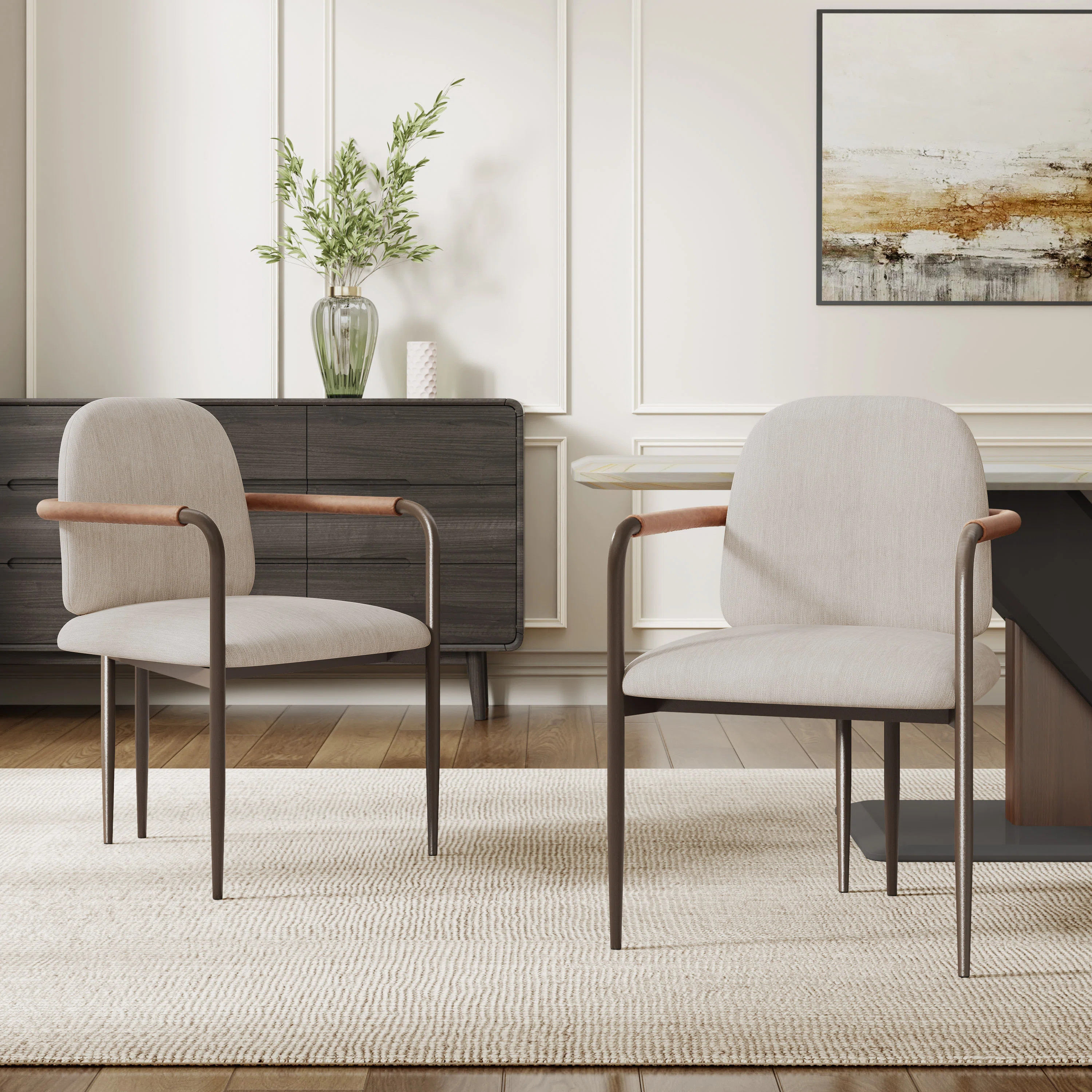 Denver Modern Dining Chairs With Iron Frame (Set of 2) | Wayfair North America