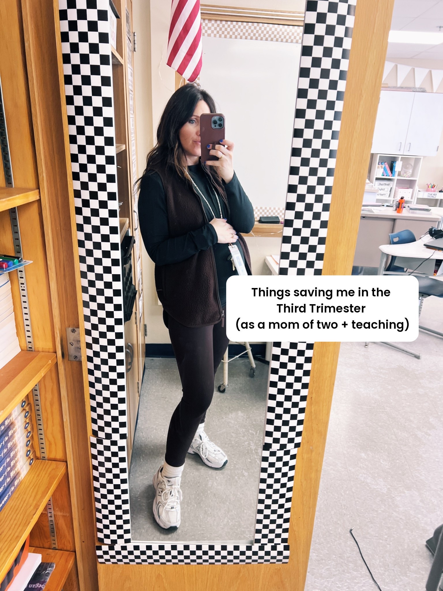Pregnant with my third baby and teaching is a real daily effort!!  Saved by maternity leggings and comfy sneakers  

#LTKdayinmylife #LTKBump #LTKselfcare
