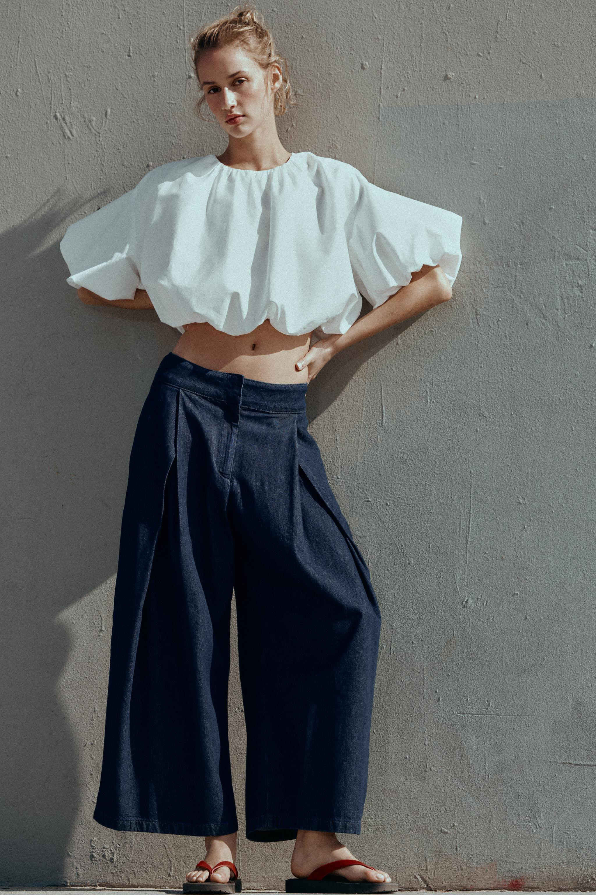 Z1975 HIGH-WAIST CULOTTES WITH PLEATS | Zara UK