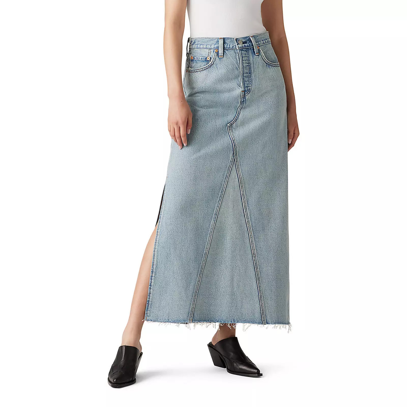 Women's Levi's® Iconic Long Denim Maxi Skirt, Size: 31(US 12)Medium, Not In The Mood Grey | Kohl's