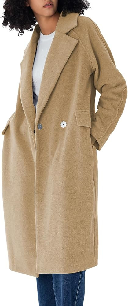 S・DEER Winter Women's Casual Lapel Basic H-shaped Long Coat | Amazon (US)