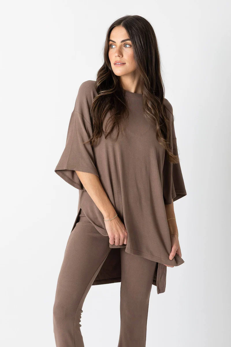 All Weekend Long Pant Set Taupe Brown | The Foxy Kind