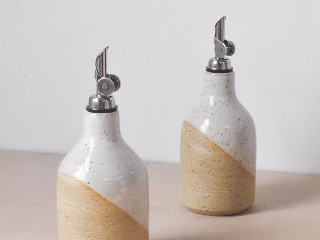 Specked Ceramic Oil Cruet | Katel Home