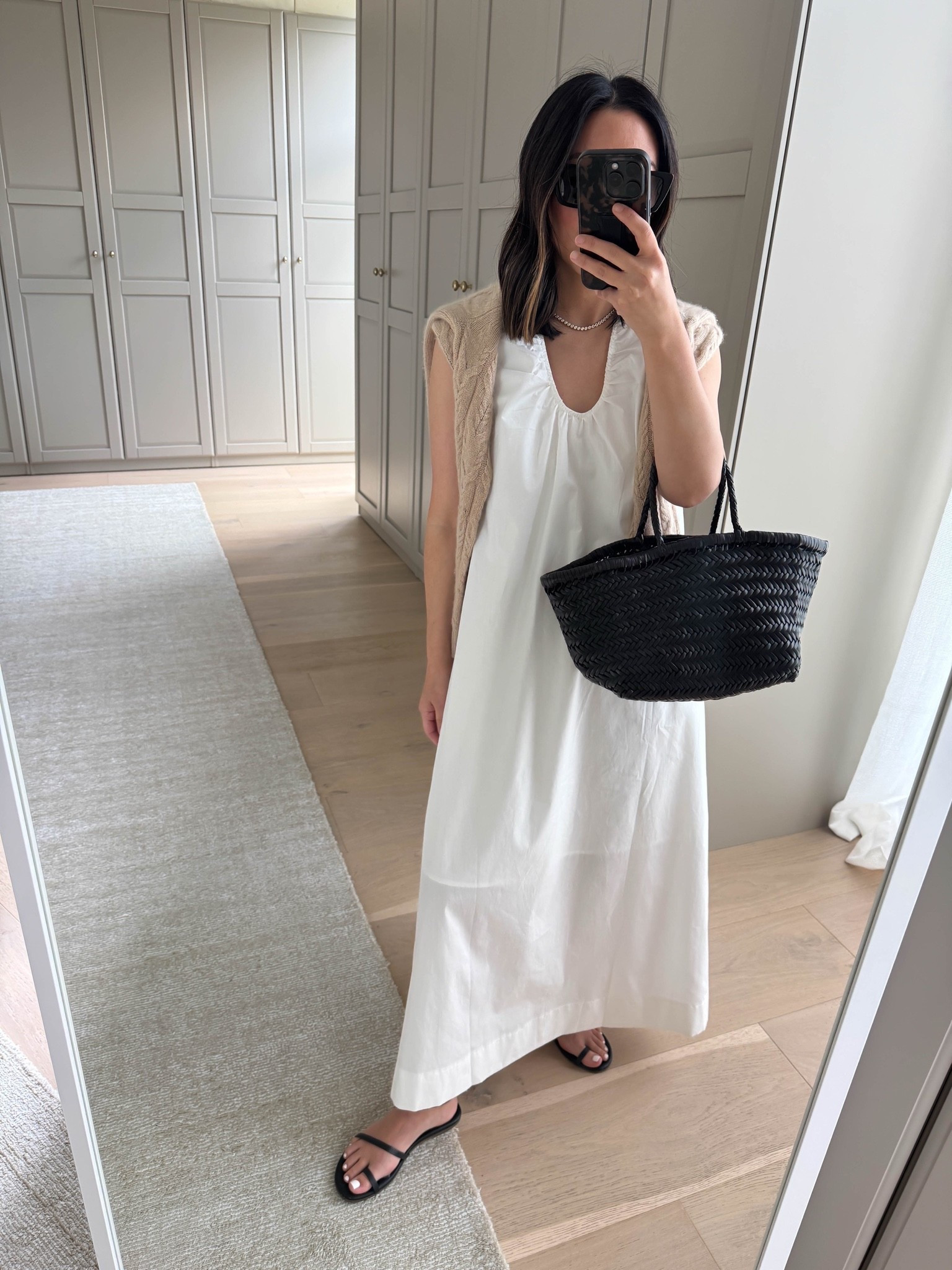 Another go-to outfit uniform I lean on in the warmer months or anytime I’m going to a dinner or event. 

Amazon dress xs
Filoro cashmere sweater small - old
Tkees Mia sandals 5
Dragon Diffusion triple jump small
Quince sunglasses 
Dorsey James necklace 15”
Electric Picks earrings

Summer dresses, petite style, summer outfits

#LTKmomlife #LTKootd #LTKPetite