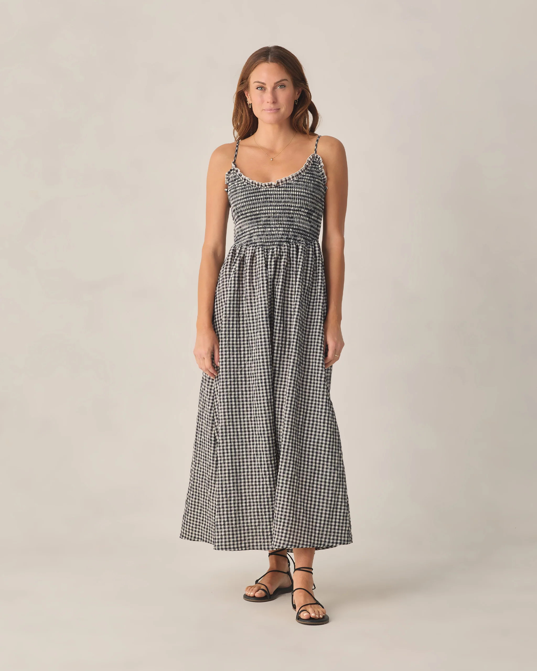 Women's Chrissy Dress Black Check | Rylee + Cru