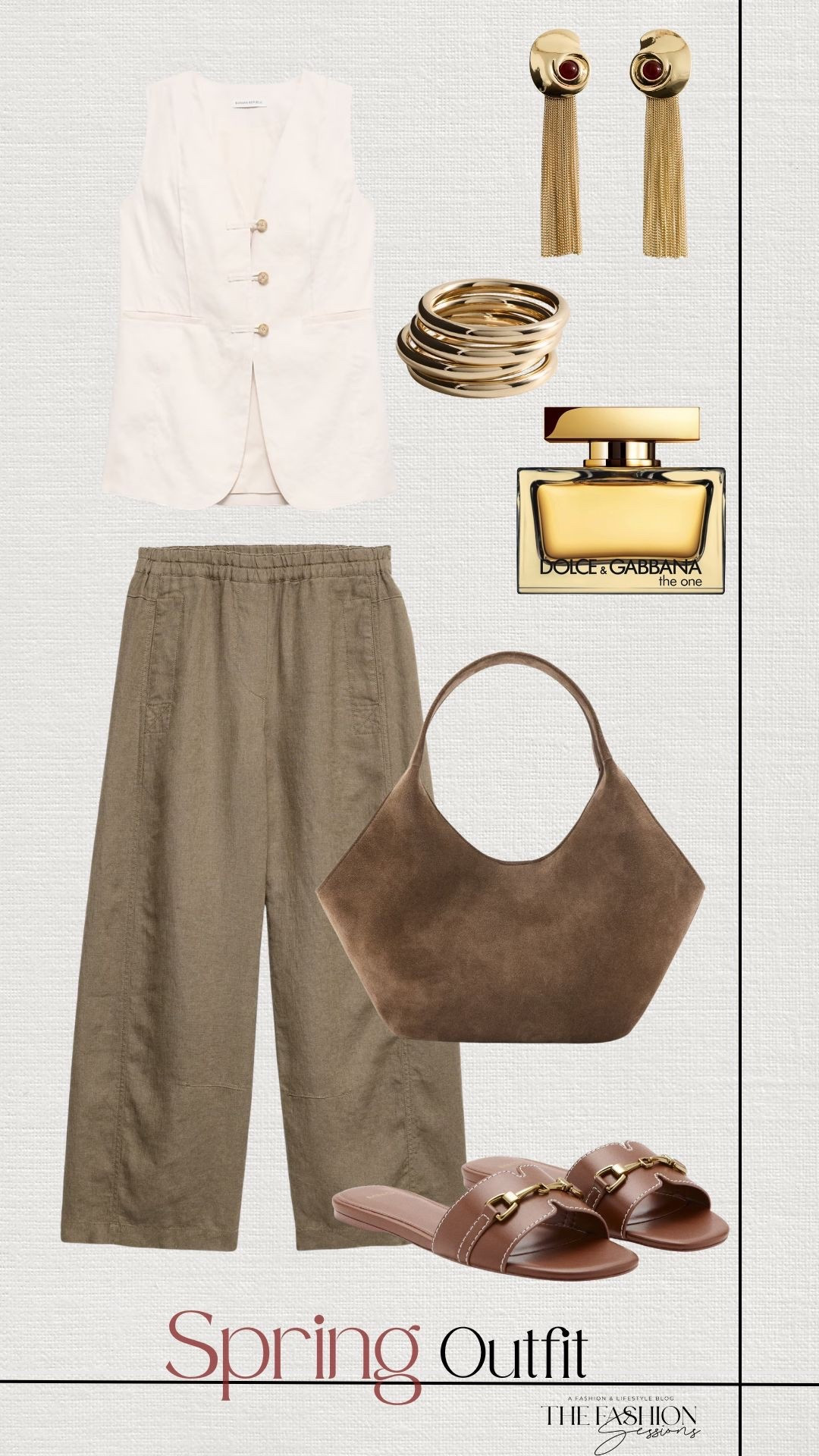 Spring Outfit | Crem Vest | Olive Linen Pants | Brown Sandals | Suede Bag 

#LTKootd #LTKSeasonal #LTKgrwm