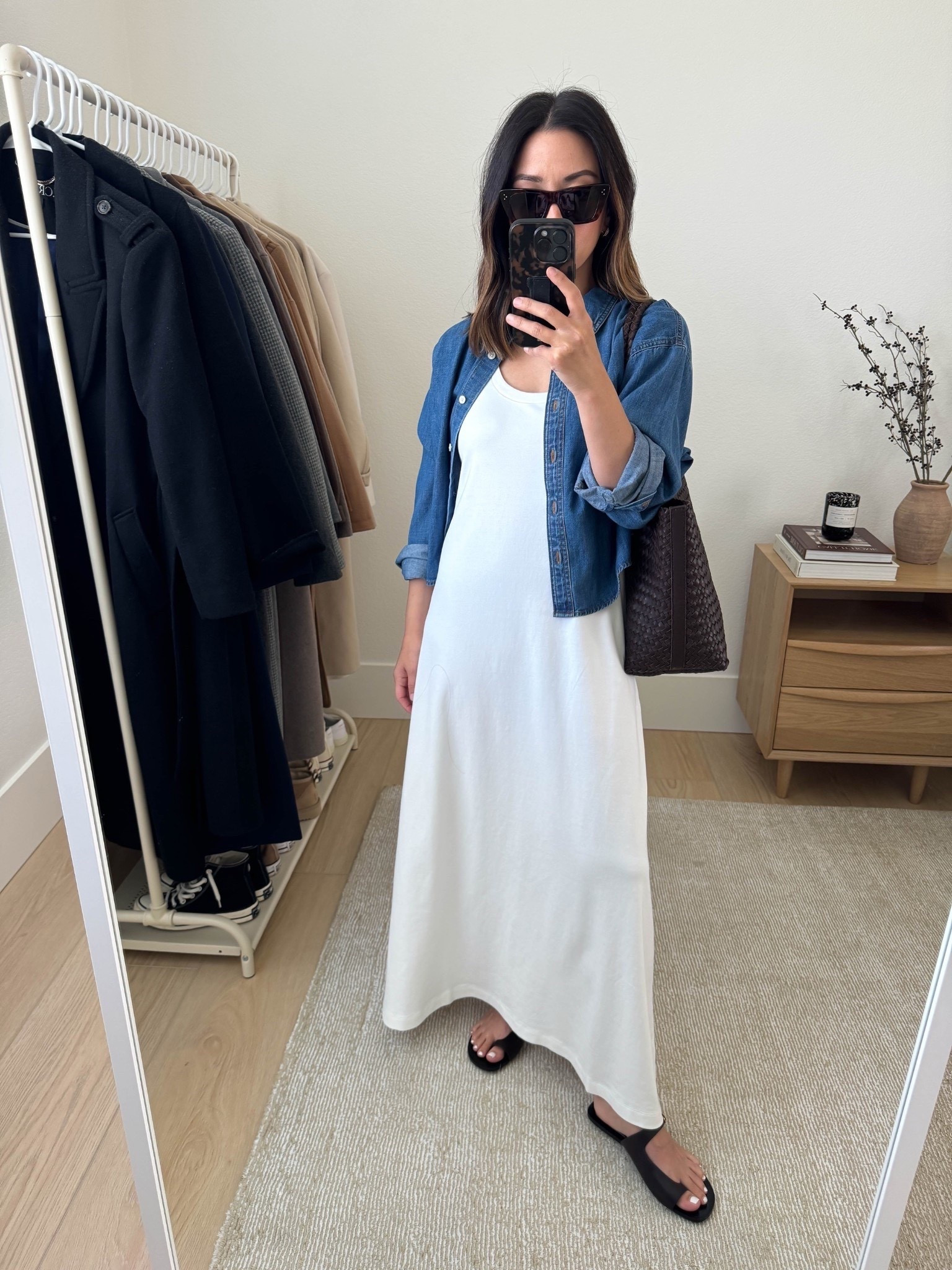 Aritzia tank maxi dress. This drapes so beautifully. Just skims the skin. So flattering and elevated without trying too hard. 

J.Crew shirt xs
Aritzia dress xs
Zara sandals 5
Madewell tote
Celine sunglasses
J.Crew earrings
Dorsey James necklace 15"

Petite style, dresses, white dress, summer outfits, summer style 

#LTKFindsUnder100 #LTKPetite #LTKSaleAlert