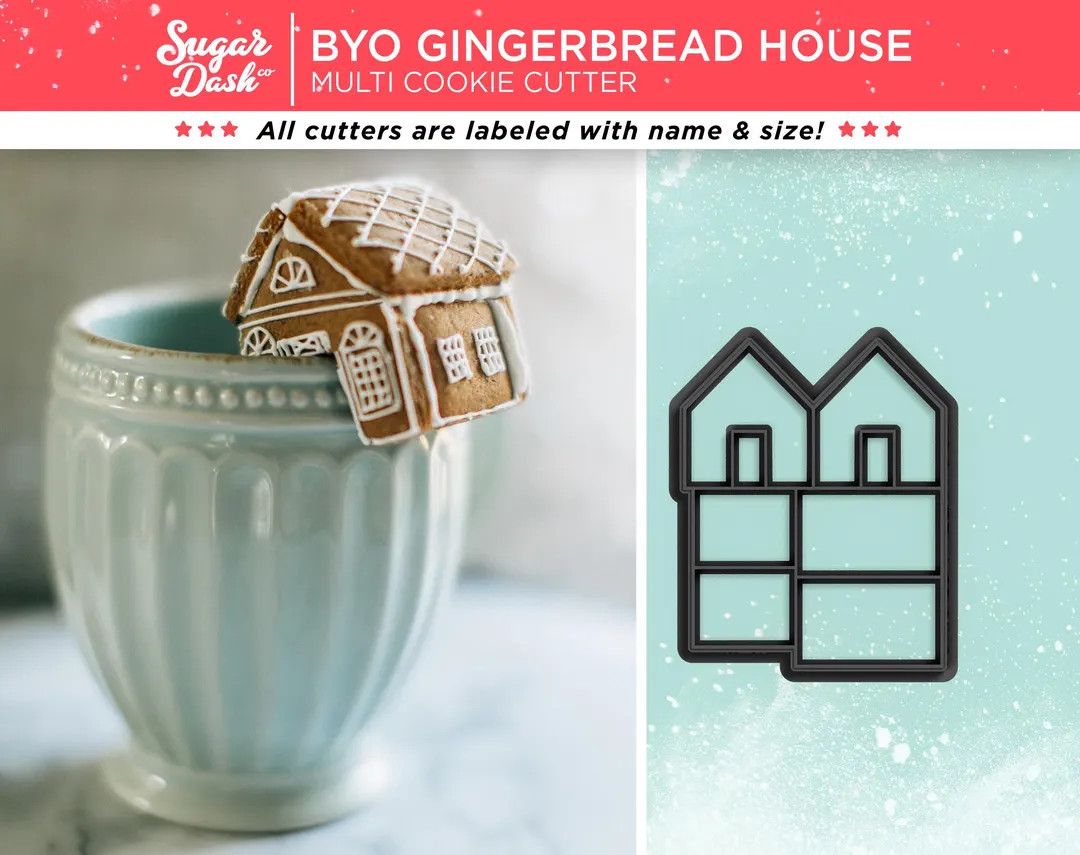 Mini Gingerbread House Cookie Cutter Mug Topper - Etsy | Etsy (US)