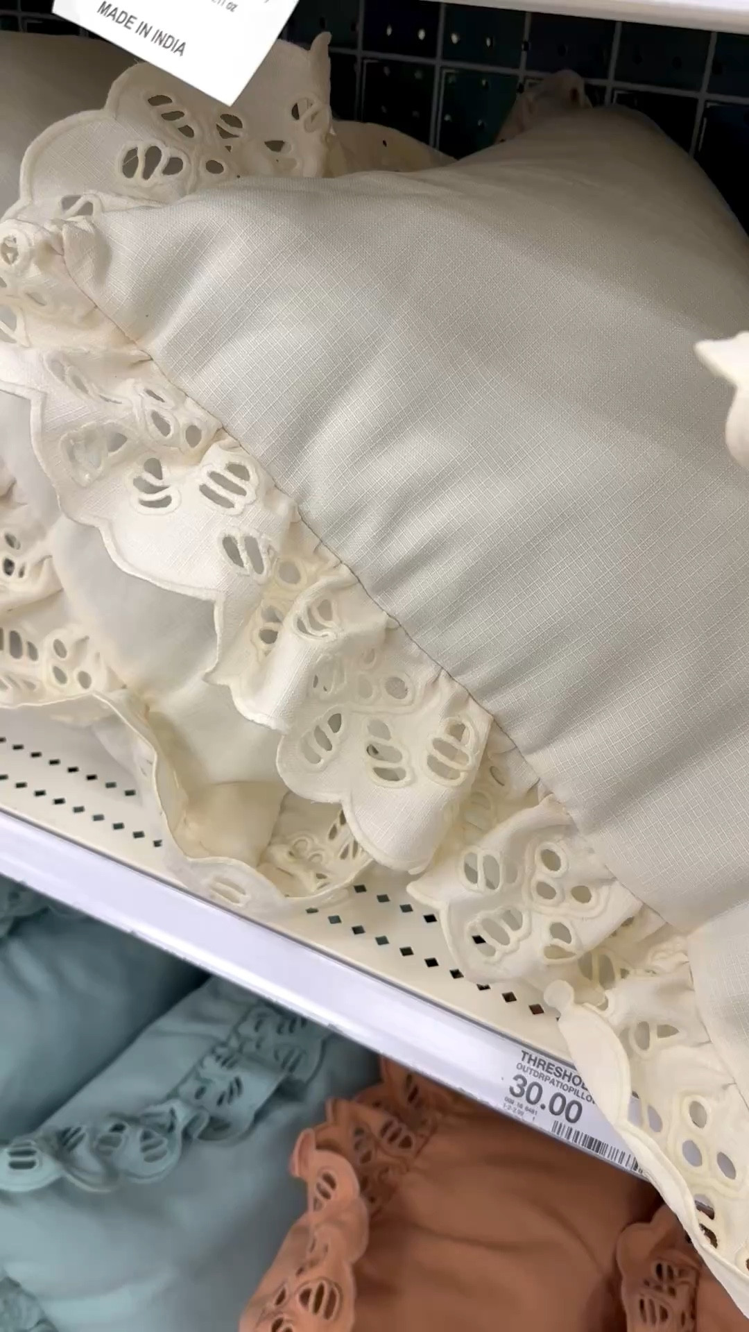 I adore these ruffled eyelet trim outdoor pillows. They come in three different colors! 

#LTKHome #LTKSeasonal