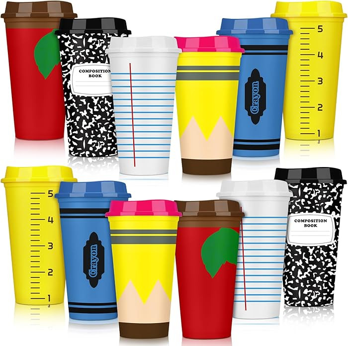 Skylety 12 Pcs Teacher Appreciation Gifts Teacher Gifts Bulk Teachers Deals Reusable Plastic Coff... | Amazon (US)