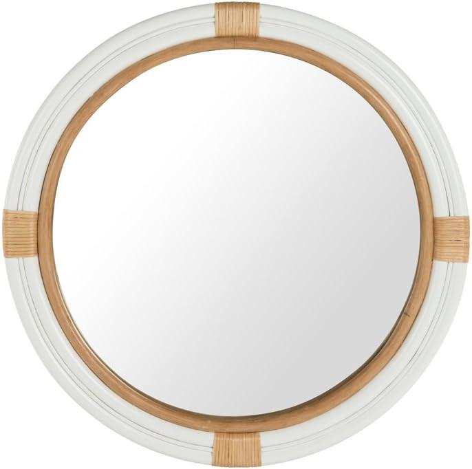 Amazon.com: Kouboo Nautical Decorative Wall Mirror in Rattan, White and Natural Color : Home & Ki... | Amazon (US)