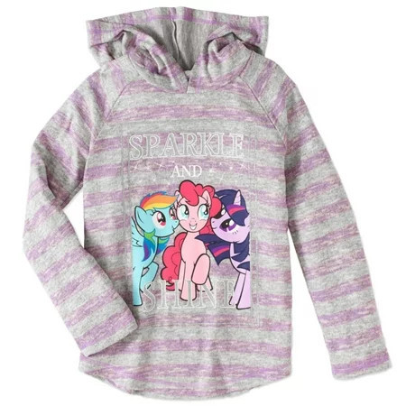 My Little Pony Girls Striped Purple Pinkie Pie Hoodie Rainbow Dash T-Shirt XS | Walmart (US)