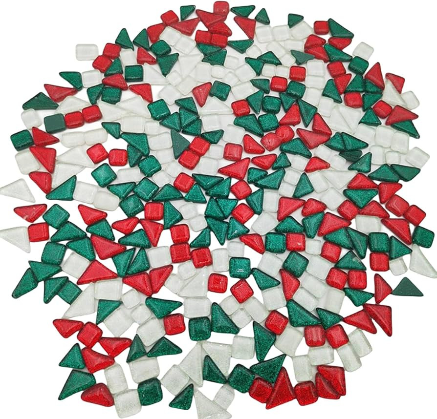 1.1LB Random Irregular Glitter Shiny Glass Mosaic Tiles for Crafts Bulk, Glass Mosaic Pieces Set ... | Amazon (US)