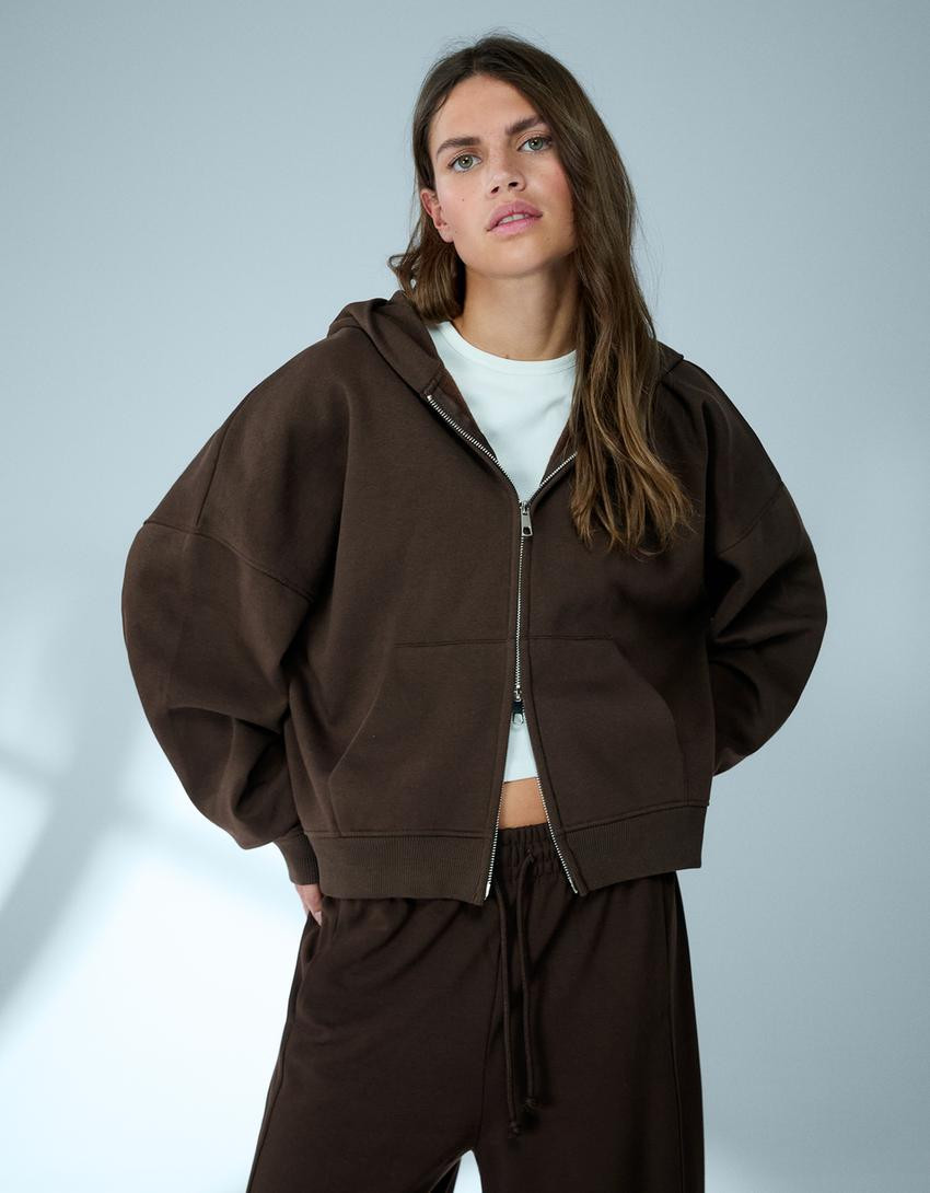 Oversize-Hoodie mit Reißverschluss - Damen | Bershka DE
