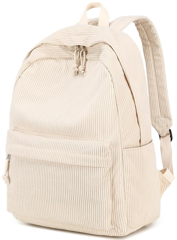 School Backpack for Teens Large Corduroy Bookbag Lightweight 17 inch Laptop Bag for Girls Women C... | Amazon (US)