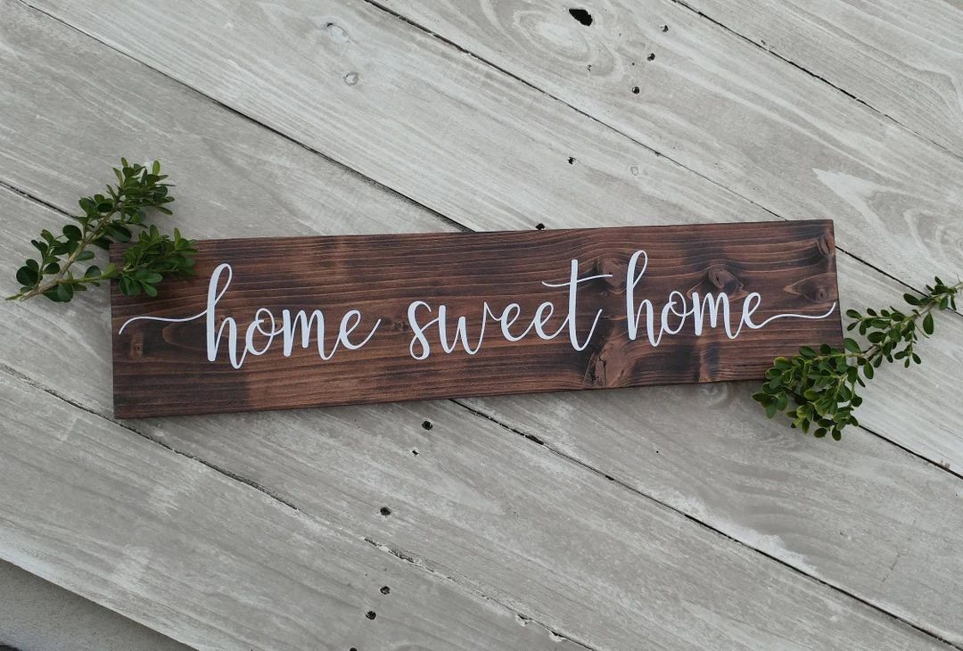 Horizontal rustic Home sweet home sign, gallery wall art, modern farmhouse, living room decor, cl... | Etsy (US)