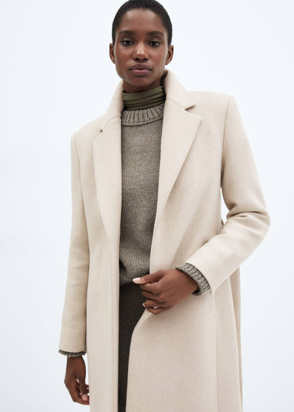 Detachable wool coat with fur-effect collar | MANGO (US)