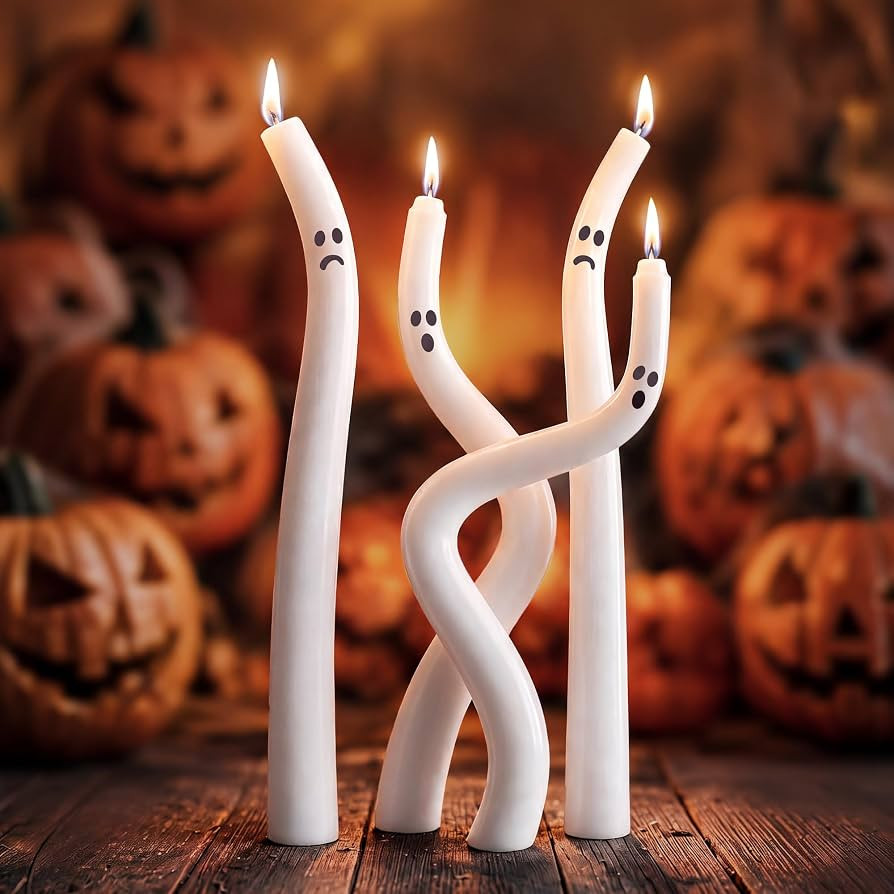 X-Protector Halloween Ghost Candles 4 PCS - Spooky Halloween Decorations | Amazon (US)