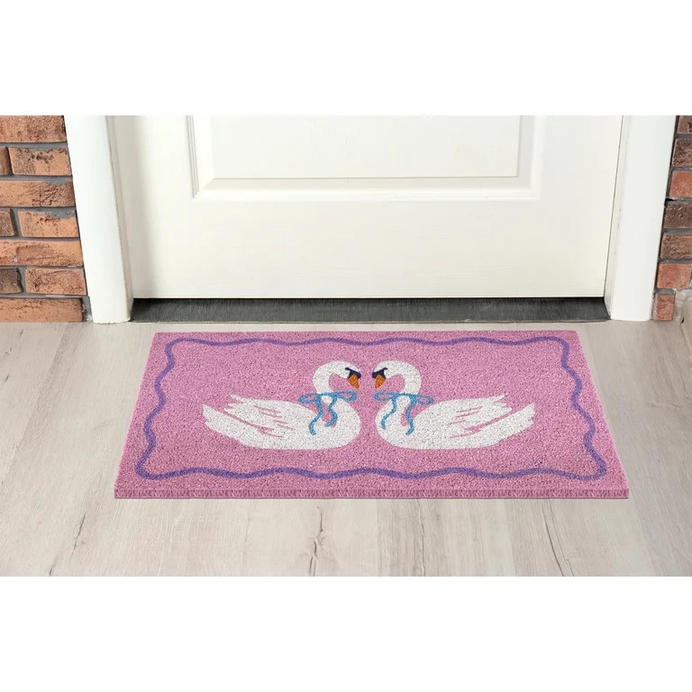 Mainstays Pink Swan Outdoor Doormat, 18"x30" | Walmart (US)