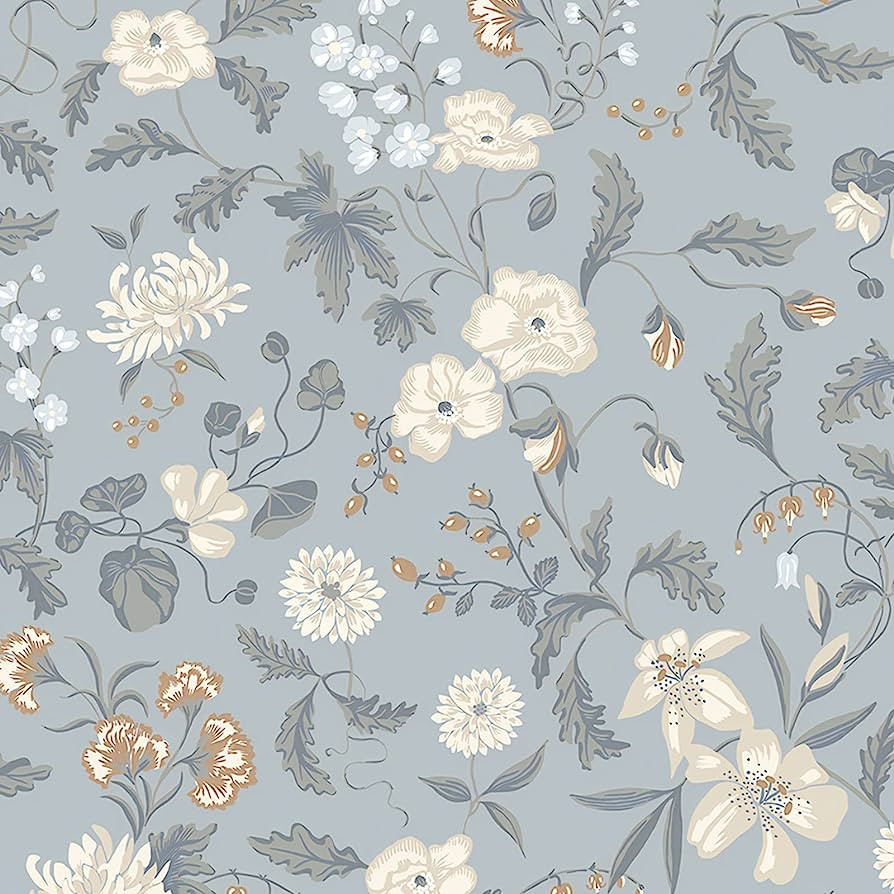 Hopepak 15.3'' x 78.7'' Floral Wallpaper Peel and Stick Wallpaper Floral Leaf Contact Paper Vinta... | Amazon (US)