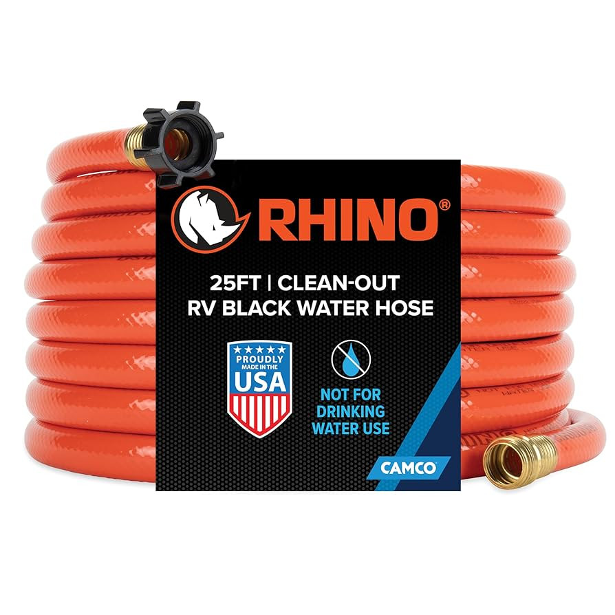 Camco Rhino 25Ft Clean-Out Camper & RV Black Water Hose - Features a Heavy-Duty PVC Design & Brig... | Amazon (US)