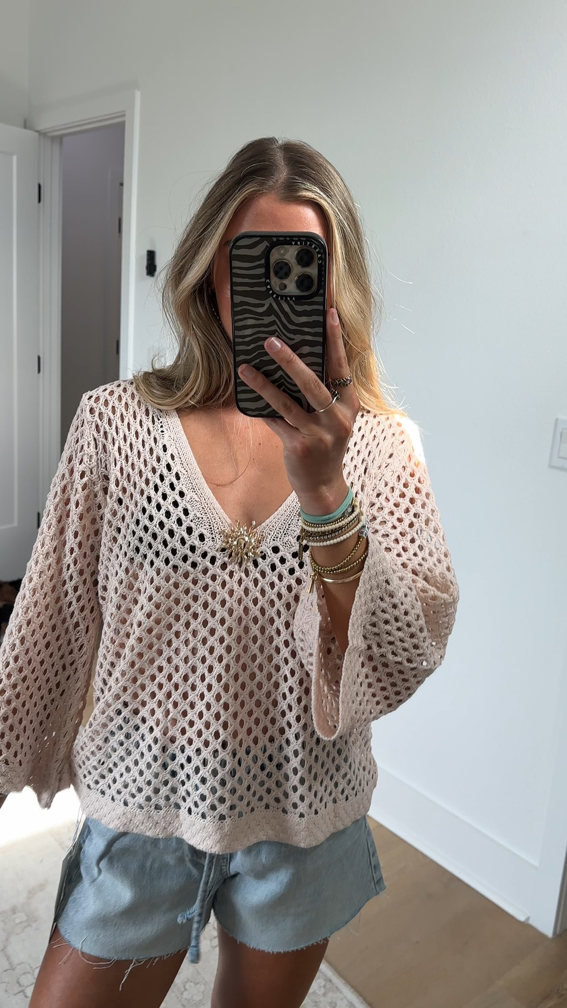 Amazon size small Saodimallsu Womens Crochet Beach Cover Up Top Summer 3/4 Sleeve Boho Oversized Mesh Knit V Neck Swimsuit Coverup

#LTKootd #LTKSwim #LTKSaleAlert