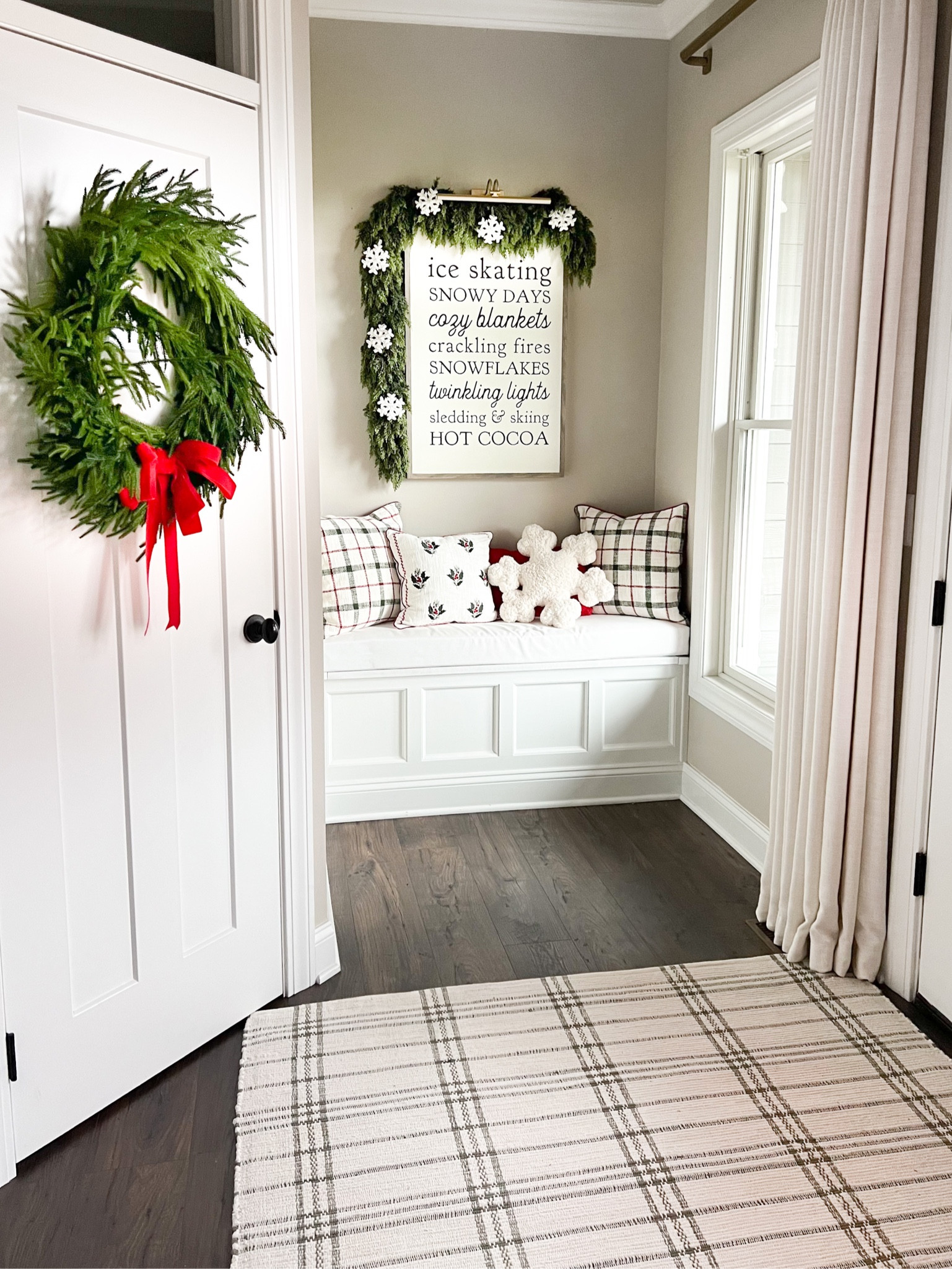 Links for our holiday entryway! Code BEYOND can be used site wide for the artwork shown here from Joyfully Said. Code BEYOND can also be used sitewide for the wreath and bow shown here from The Accidental Farmgirl  

#LTKSeasonal #LTKHoliday #LTKHome